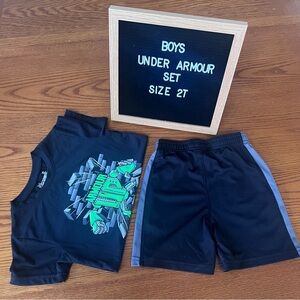 Boys 2T Under Armour tee shirt and short set
